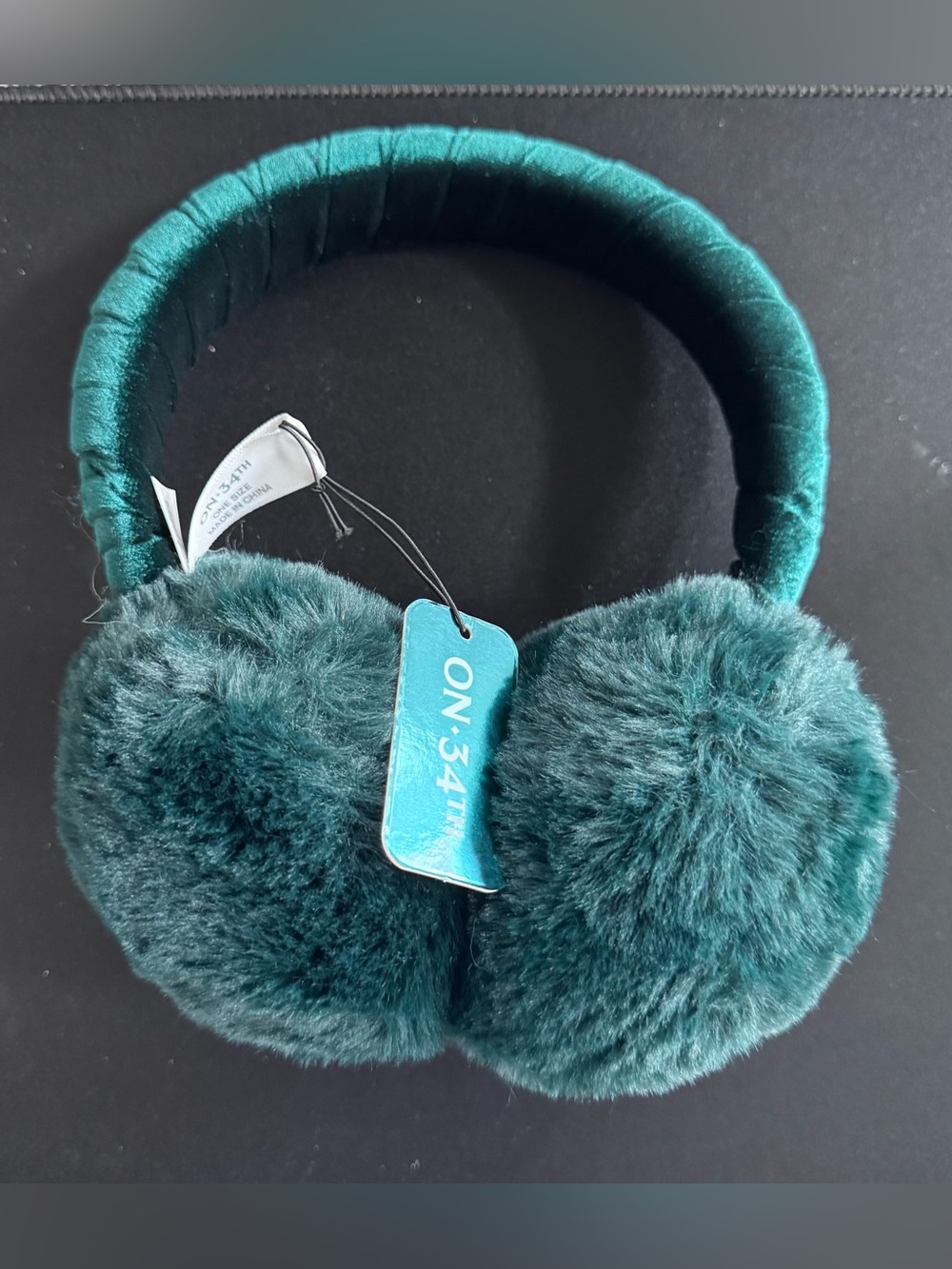 Plush Teal Faux Fur Earmuffs